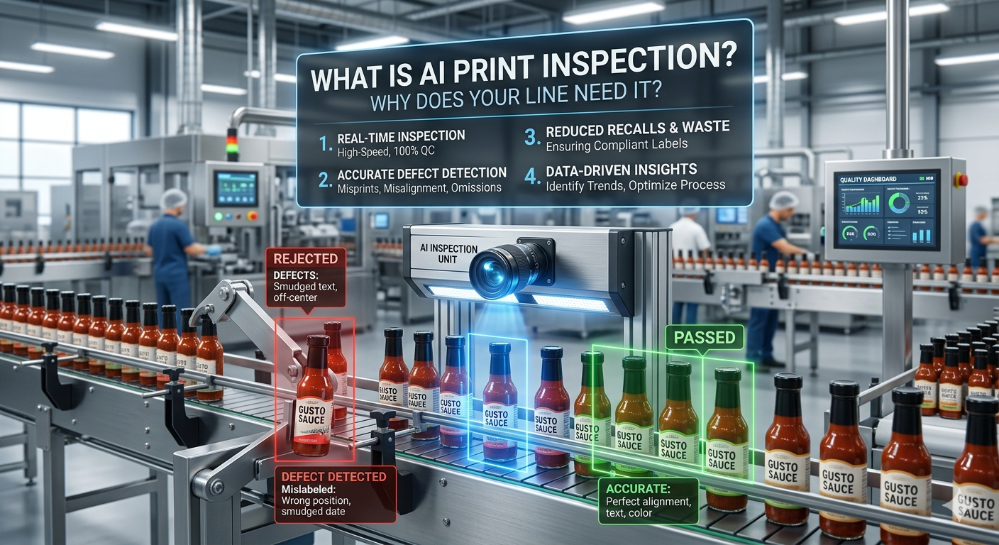 generate an imagr for What is AI Print Inspection, and Why Does Your Line Need It