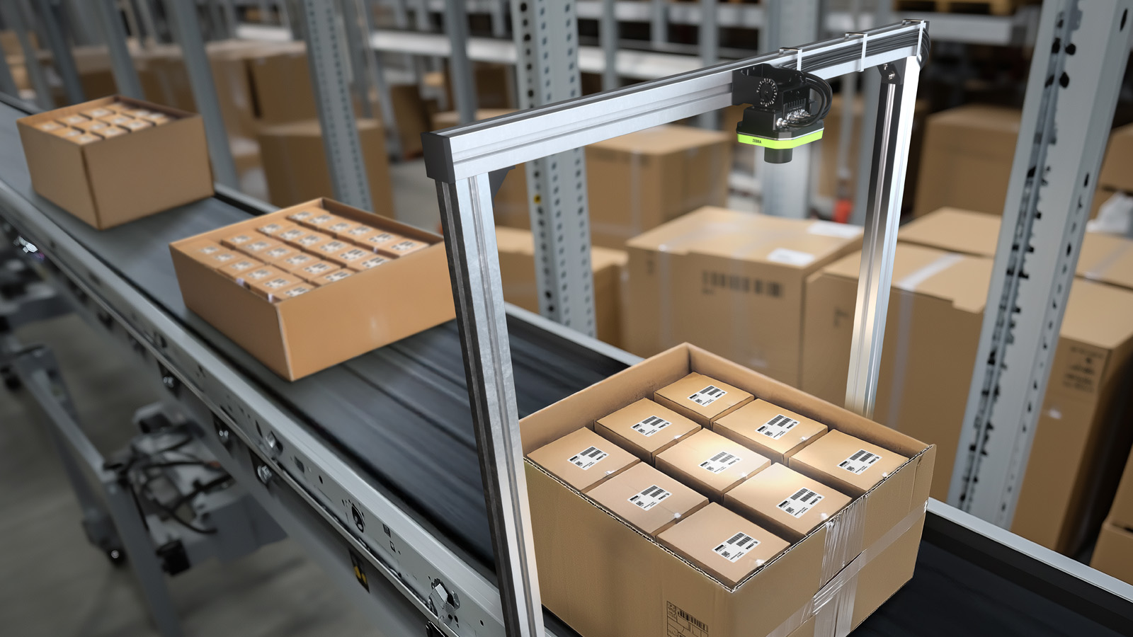 Industrial barcode scanner automation system
