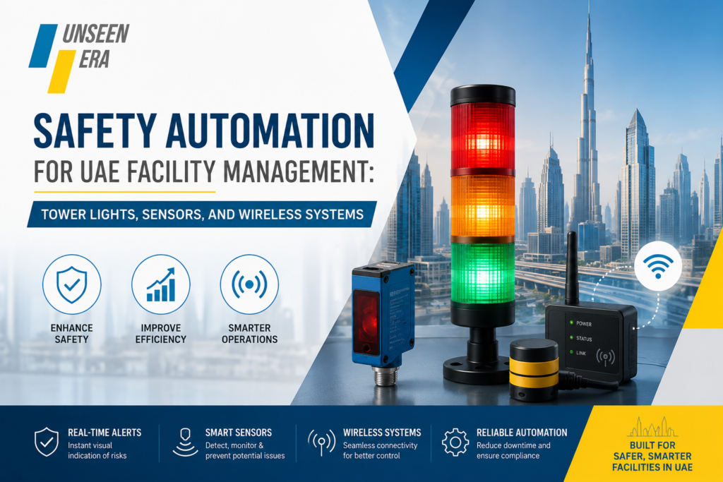 Safety Automation for UAE Facility Management: Tower Lights, Sensors, and Wireless Systems