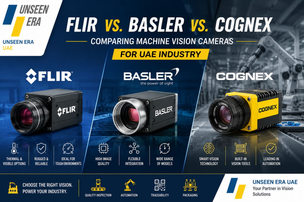 FLIR vs. Basler vs. Cognex: Comparing Machine Vision Cameras for UAE Industry FLIR vs. Basler vs. Cognex: Comparing Machine Vision Cameras for UAE Industry